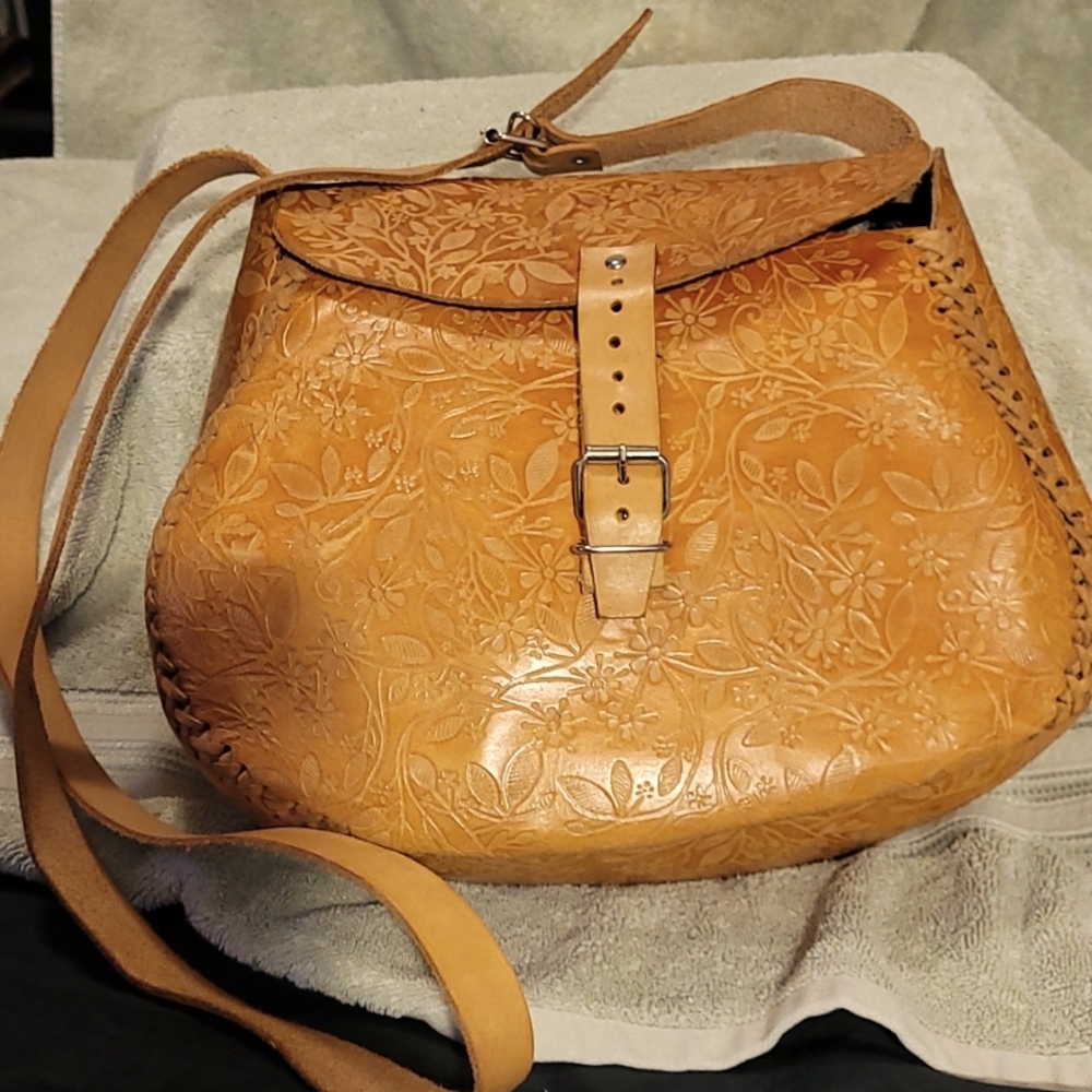Leather embossed bag